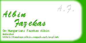 albin fazekas business card